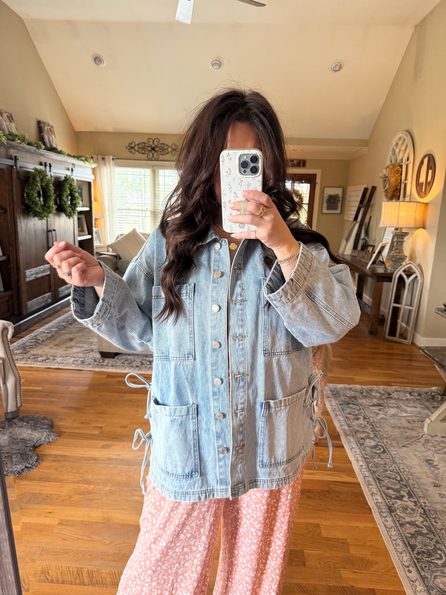 Side Tie Denim Jacket