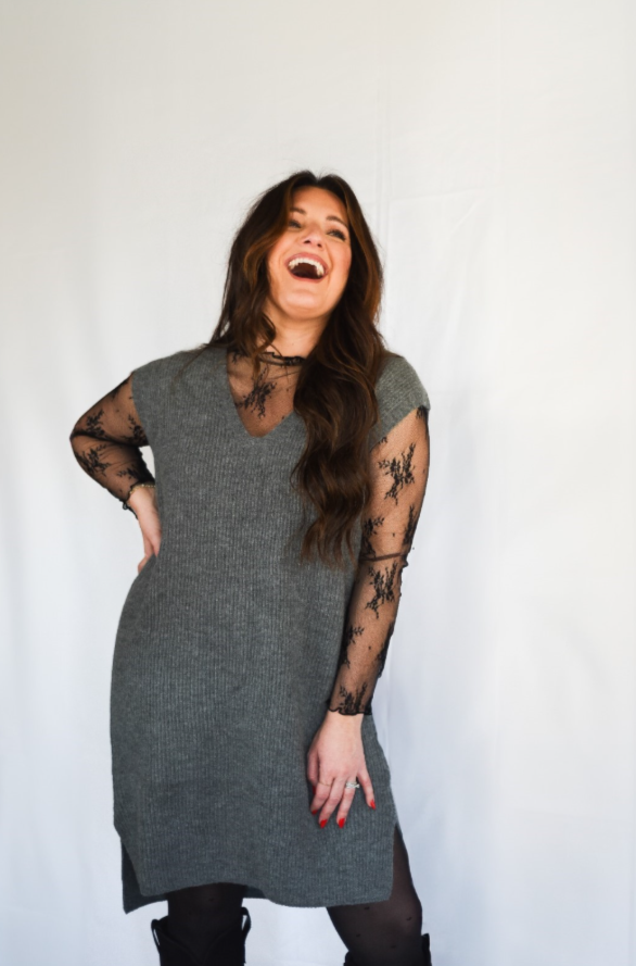 V-Neck Tunic Sweater