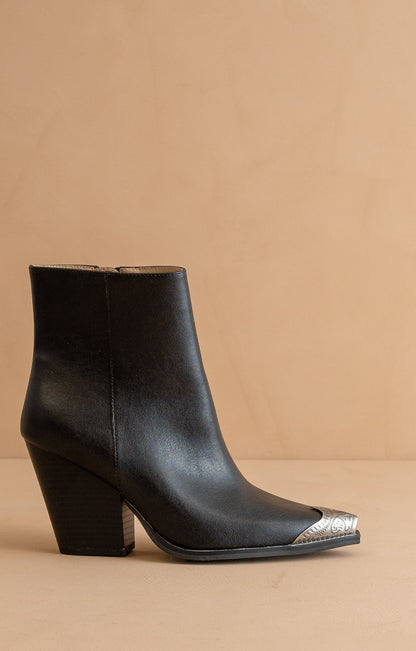 Black metal hardware booties