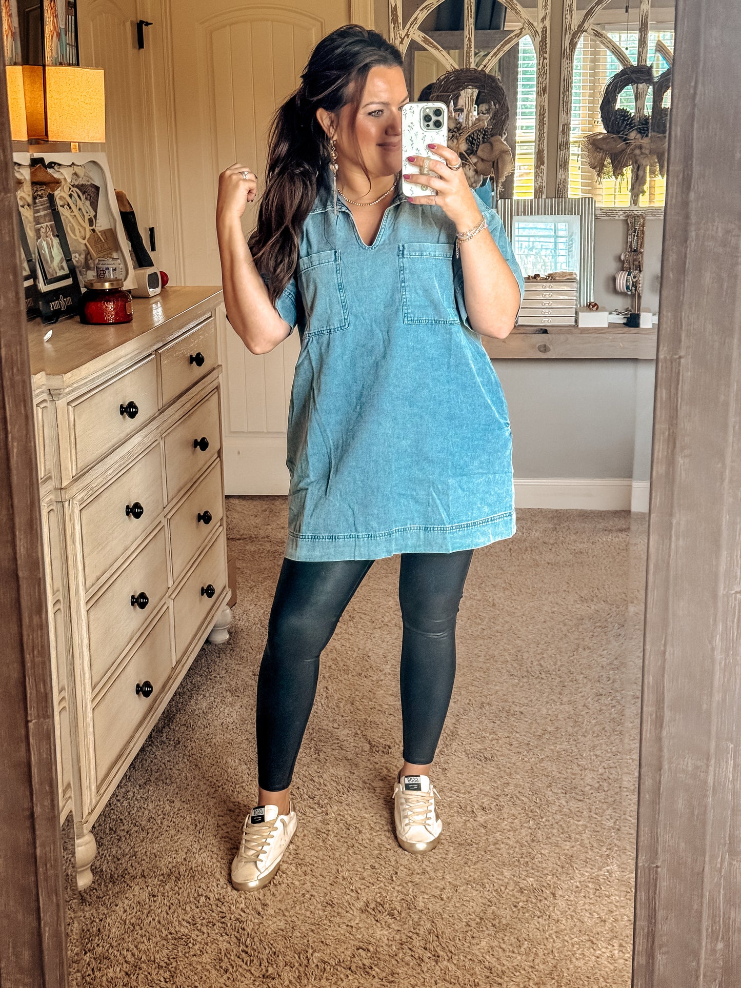 Denim Shift Dress