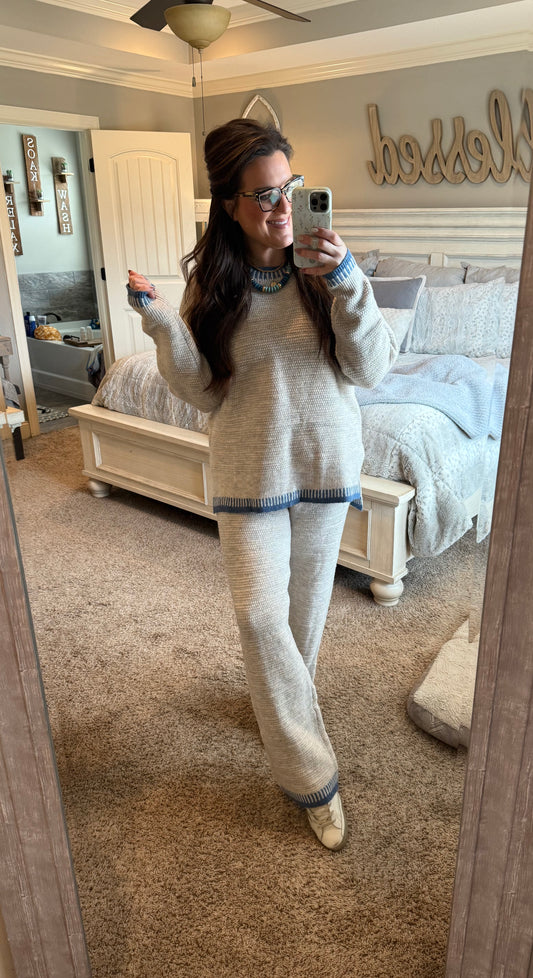 Blanket Stitch Sweater Set