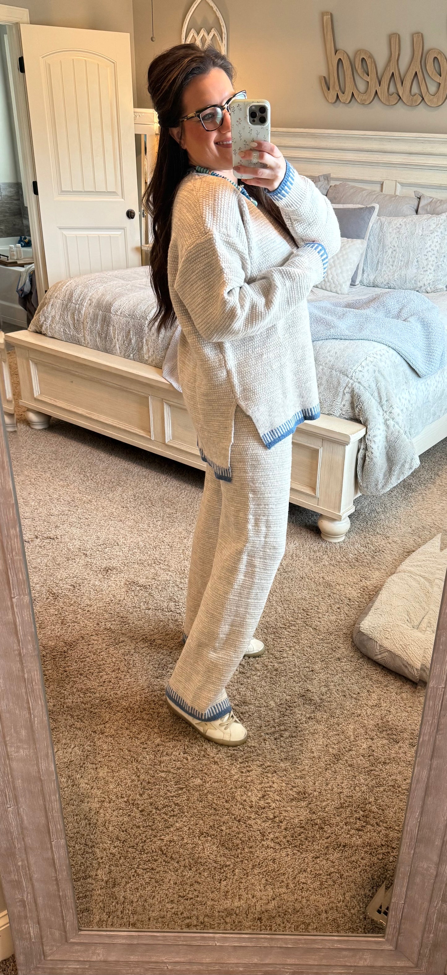 Blanket Stitch Sweater Set