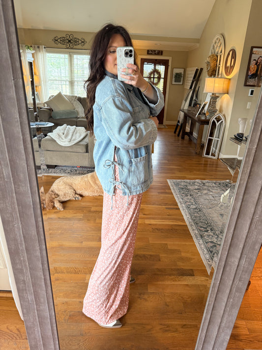 Side Tie Denim Jacket