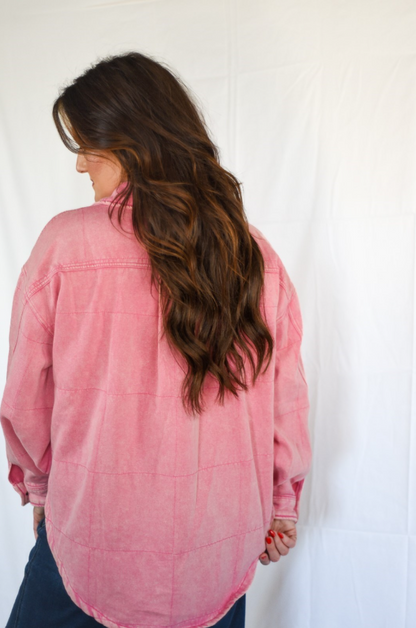 Mineral Washed Quilted Shacket
