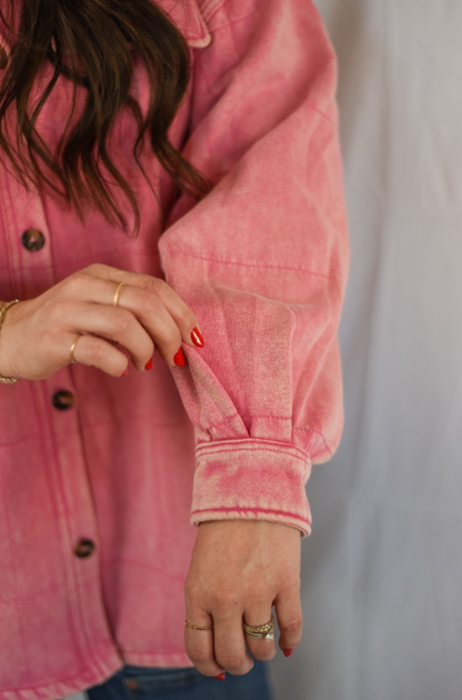 Mineral Washed Quilted Shacket