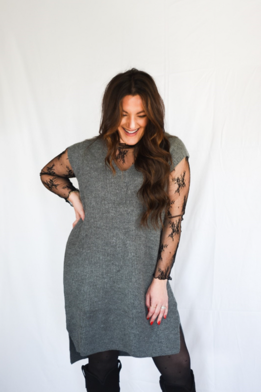 V-Neck Tunic Sweater