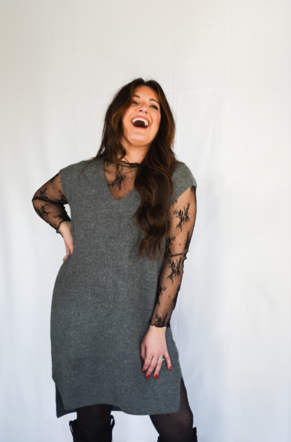 V-Neck Tunic Sweater